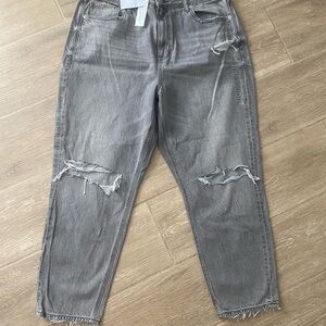 American Eagle Outfitters Gray Distressed Boyfriend Jeans
